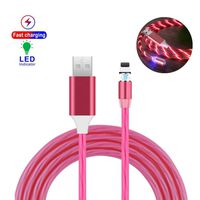 HCYdarker 3.3ft/1m Magnetic Charger Cable, LED Flowing Lighting USB Fast Charger Cord Compatible with Phone 11 Pro Max XS XR X 8 Plus 7 Plus 6S 6 Plus Se 5, iPad iPod (Pink)