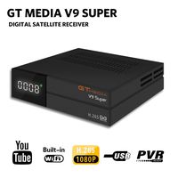 GTMEDIA V9 Full HD DVB-S2 Freesat Satellite Receiver H.265 Built-in WiFi TV Box Support PowerVu, DRE & Biss Key, DLNA,SAT to IP,Unicable,Satellite EPG by Aoxun