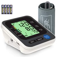 Blood Pressure Monitor for Home Use with Large 3.5'' LCD Display, Wowgo Digital Upper Arm Automatic Measure Blood Pressure and Heart Rate Pulse with Wide-Range Cuff，Three-Color Backlight Display