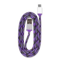 360 Electrical 360401 QuickCharge Braided Micro USB Cable, 3'/0.9m, Purple