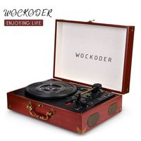 Record Player Turntable Vinyl 3 Speed Record Player Portable Wireless Phonograph Classic Style with Stereo Speaker (Red)