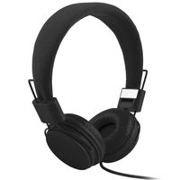 YouthCamp EP05 Adjustable Headband Headphone. Headset with Extremely Soft Ear Pad, Noise Cancelling Earphones high quality stereo sound for Music Equipment Black