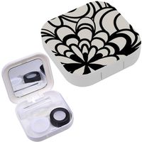 Portable Contact Lens Case Box Travel Kit Mirror + Bottle + Tweezers Container Holder [ Stylish ]