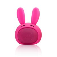 Mini Bluetooth Speaker Wireless Portable Cute Bunny with Squishy Ears (Fuschia Pink)