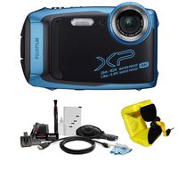 Fujifilm FinePix XP140 Digital Camera (Sky Blue) w/Floating Strap Accessory Bundle - Water, Shock, Freeze, and Dustproof