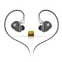 HIDIZS MS4 HiFi In-Ear Monitor Headphones, Hi-Res Audio IEM Earphones with Detachable Cable Four Driver Hybrid (1 Dynamic + 3 Knowles BA) Noise-Isolating Musician Headset (Black)