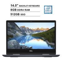 2019 Dell Inspiron 14 5482 14 Inch FHD 2-in-1 Touchscreen Laptop (Intel Core i7-8565U up to 4.6 GHz, 8GB RAM, 512GB SSD, Backlit Keyboard, Bluetooth, WiFi, HDMI, Windows 10, Grey) (Renewed)
