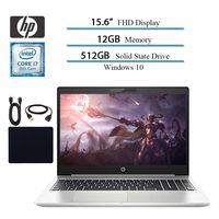 2019 Newest HP Probook 450 G6 Full HD 1920x1080 Flagship Premium Business Laptop, Intel 4-Core i7-8565U, 12GB RAM, 512GB SSD, Bluetooth, Webcam, Win 10 pro w/ Hesvap Accessories
