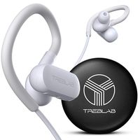 TREBLAB xRun - Bluetooth Headphones, Best Wireless Earbuds for Sports, Running or Gym Workout. 2018 Updated Version. IPX7 Waterproof, Sweatproof, Secure-Fit Headset. Noise Cancelling Ear (White)