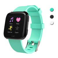 RioGree Bands Compatible with Fitbit Versa 2 / versa / Versa Lite / Versa SE for Women Men Girls Boys Silicone Cute (Small, Mint Green)