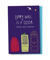 Tree-Free Greetings EcoNotes 12-Count Every Wall is a Door Blank Notecard Set With Envelopes, All Occasion, Inspirational Emerson Quote (FS56983)