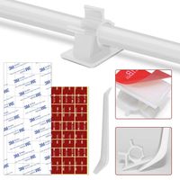 JIRVY Adjustable Cable Tie Clips 3M Adhesive Wire Clips Nylon Wire Clamps 50 Pack (White)