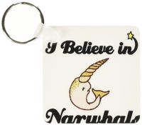 3dRose I Believe In Narwhals - Key Chains, 2.25 x 4.5 inches, set of 2 (kc_105388_1)