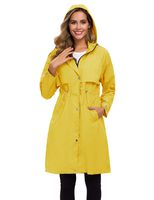 Avoogue Raincoat Women Travel Rain Jackets Waterproof Active Outdoor Windbreaker Cycling Jackets Yellow