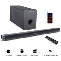 Soundbar with Subwoofer hmovie Sound Bar TV Soundbar Wired and Wireless Bluetooth Surround Stereo Sound Audio Speakers for TV (2.1 Channel 60W Sound Bar for TV with 90W subwoofer