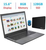 Lenovo 15.6-inch HD WLED Backlit Display Laptop PC, AMD A9-9425 3.1GHz Processor, 8GB DDR4 RAM, 128GB SSD, DVDRW, Webcam, WiFi, Wireless Mouse and Tigology Mouse Pad, Bluetooth, HDMI, Windows 10