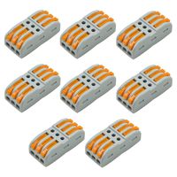 TUOREN Lever-nuts Conductor Compact Splicing Wire Connectors Box for 3 Circuit Inline Splices-8pcs