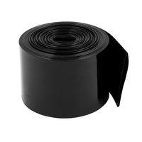 uxcell 30mm Flat Width 5.5M Length PVC Heat Shrink Tube Black for 18650 Battery Pack