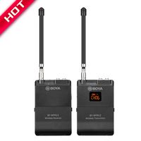 Professional Wireless Lavalier Mic, BOYA BY-WFM12 12-Channels VHF Transmitter and Receiver System for DSLR,Camera,Canon,Sony,Nikon,iOS,iPhone X 8 7 6 Smartphone,Panasonic,DV Camcorders,Audio Recorder