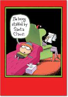 5838 'Stalked by Santa' - Funny Merry Christmas Greeting Card with 5" x 7" Envelope by NobleWorks