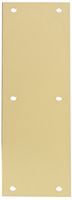 Rockwood 70A.4 Brass Standard Push Plate, Four Beveled Edges, 12" Height x 3" Width x 0.050" Thick, Satin Clear Coated Finish