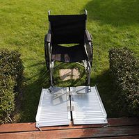 Velraptor 2 FT Portable Folding Wheelchair Ramps Non-Skid Aluminum Loading Traction Threshold Ramp with Carrying Handle, Holds up to 600 lbs