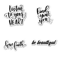 Have Faith and Be Beautiful Sticker Pack Inspirational Pack Stickers - 4 Pack - Laptop Stickers - for Laptop, Phone, Tablet Vinyl Decal Sticker (4 Pack) S210923