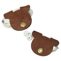 Bear Shaped Cord Keeper (Cord Clam) 2-Pack Handmade by Hide & Drink :: Swayze Suede