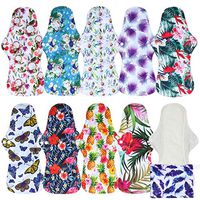 10pcs Set Resuable Menstrual Pad Set Including 1Pc Mini Wet Bag + 9Pcs Regular Flow Waterproof Mama Cloth Sanitary Napkin Pads Menstrual Pads