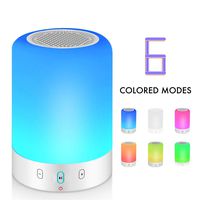 Bluetooth Speakers with Lights, Portable Wireless Stereo Speaker with Touch LED Bedside Night Lamp, MP3 Player Radio Gift for Kids Men Women Teens Bedroom Table Party