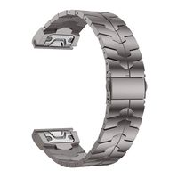 LDFAS Fenix 5/6 Band, 22mm Titanium Metal Quick Fit Watch Strap with Enhanced Durability Version Compatible for Garmin Instinct/Fenix 5 Plus/Fenix 6 Pro/Forerunner 935/945 Smartwatch, DLC- Silver