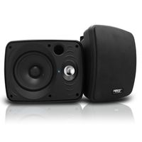 Outdoor Waterproof Wireless Bluetooth Speaker - 6.5 Inch Pair 2-Way Weatherproof Wall/Ceiling Mounted Dual Speakers w/Heavy Duty Grill, Universal Mount, Patio, Indoor Use - Pyle PDWR64BTB (Black)