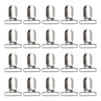 20 Pieces 1.25 inch Suspender Clips Heavy Duty Metal Pacifier Clips for Making Pacifier Holders Bed Sheet Fasteners Straps Bib Clips Toy Holder Silver Color