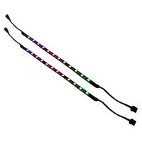 SilverStone Technology 12 LED Addressable RGB Light Strip 2 Pack with Magnetic and Adhesive tape 300mm Components Other (SST-LS03)
