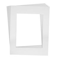 Golden State Art Pack of 5, 16x20 White Picture Mats Mattes with White Core Bevel Cut for 11x14 Photo + Backing + Bags