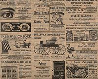 Gift Wrapping Vintage Look Rochester NY Newsprint Ads Tissue Paper