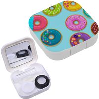 Portable Contact Lens Case Box Travel Kit Mirror + Bottle + Tweezers Container Holder [ Trendy Cartoon Style ]