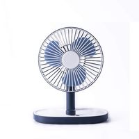 WeniChen Mini USB Rechargeable Air Cooling Fan Desk Fan Home Office Student Dormitory Bedside Desktop Fan Speed Adjustable Rotatable Fan (Blue)