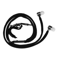 JonerytimeUniversal 3.5mm Shoelace Stereo Handfree Headphone Earphone Headset with Mic (Black)