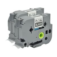 P Touch Label Tape 2Pack TZ355 TZo355 Cartridge Label Orison White on Black Labeling Cassette Refills,24mm x 26.2Feet, Compatible for Brother Label Maker