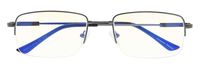 Flexable Blue Light Filtering Glasses Titanium Computer Eyeglasses Men Reading(Gunmetal) +2.5