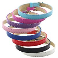 Ginooars Pack of 20pcs Mix Colors 8mm Faux Leather PU Leather Bracelet Straps Slide Wristbands/Bracelets for 8mm Slide Letters,Jewelry Making Charms