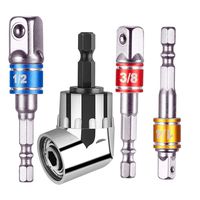 Impact Grade Driver Universal Socket Adapter Set+105 Degree Right Angle Screwdriver set Drill Hex Bit Socket Adapter,Universal Socket Adapter Set,,3Pcs1/4"3/8"1/2"Hex Shank
