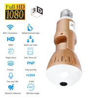 OMZBM 360 Panoramic Fisheye Wireless IP Camera,1080P HD Wifi Remote Security Surveillance Camera VR 3D Home Light Bulb Monitor Controlled By Mobile APP