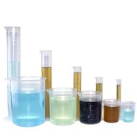 Benail 10 Pack Plastic Cylinders and Beakers Set, Including 5 Pack Clear Plastic Graduated Cylinders (10, 25, 50, 100, 250ml) and 5 Pack Plastic Beakers Set (50, 100, 250, 500, 1000ml)