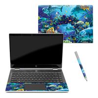 Mightyskins Skin Compatible with Hp Pavilion X360 14" (2018) - Ocean Friends | Protective, Durable, and Unique Vinyl Decal Wrap Cover | Easy to Apply, Remove, and Change Styles | Made in The USA