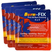 Burn-FIX- 4 Pack-Burn Gel Dressing 4" X 4" Burn Care-First Aid Treatment. Immediate Pain Relief Burn Cream- Hydrogel For 1st, 2nd Degree Burns, Chemical, Razor and Sunburns. For Home, Work, Fire, EMS.