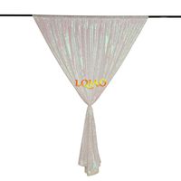 LQIAO 4x7ft Changed White Shimmer Sequin Fabric Photo Backdrop,Wedding Photo Booth,Photography Background,Ceremony Background, Pocket 4x7FT(125x215cm)