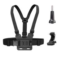 Chest Mount Harness Strap for Gopro Hero 6 5 4 3 3+ Session Black+Aluminum Thumbscrew +J-Hook- Fully Adjustable Strap Size - Perfect for Most Sports