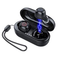 Kruta Bluetooth 5.0 True Wireless Earbuds Touch Control, Deep Bass HiFi Stereo Bluetooth Headphones IPX7 Waterproof in-Ear Earphones Built-in Mic 20H Playtime with Charging Case (Black)